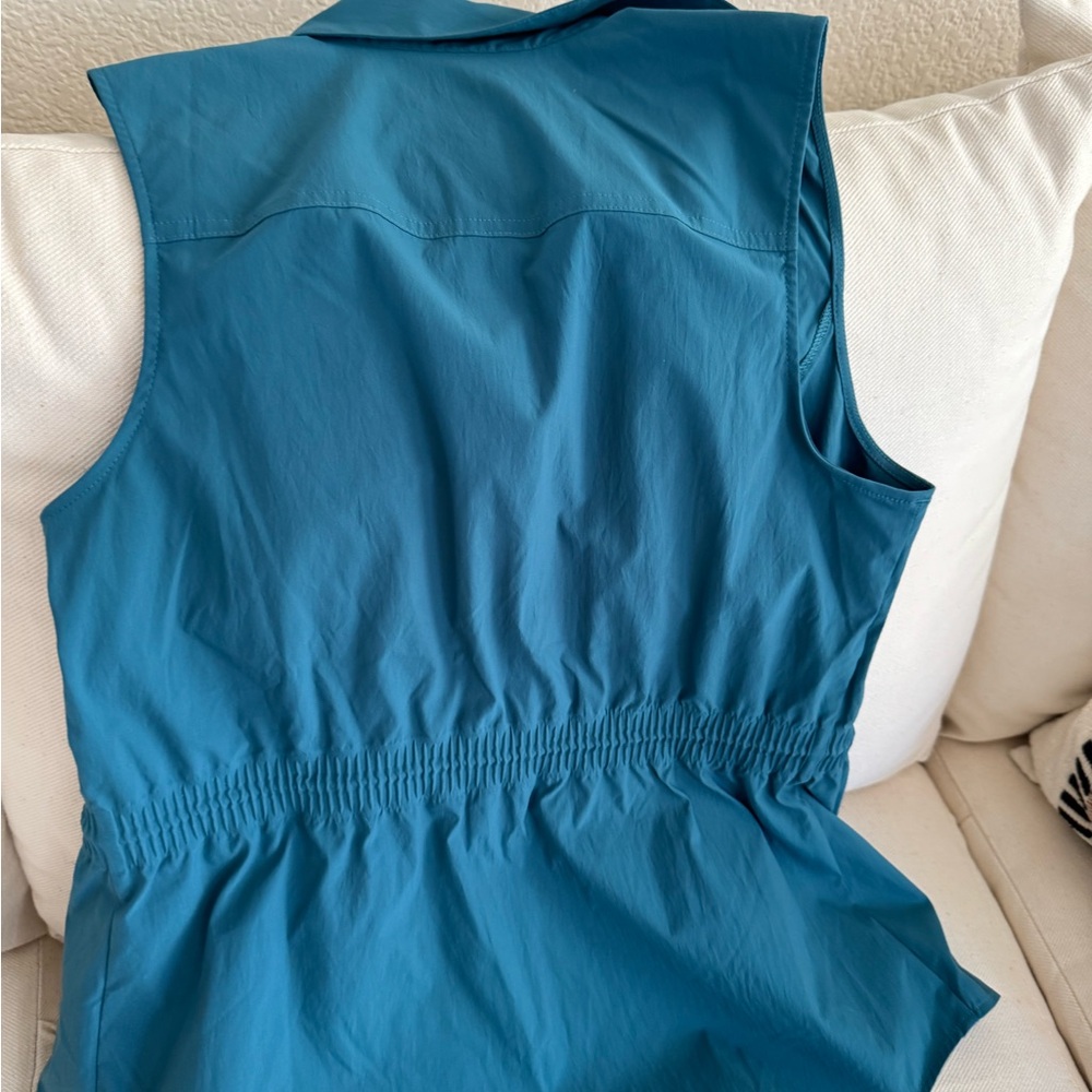 Athleta Teal Blue Collared Button-Front Shirt gre… - image 5